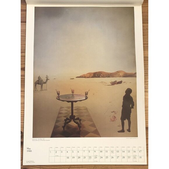 VTG 17"x24" SALVADOR DALI 1988 Wall Calendar w/ 7 Art PRINTS *Incomplete* RARE! - Picture 4 of 11